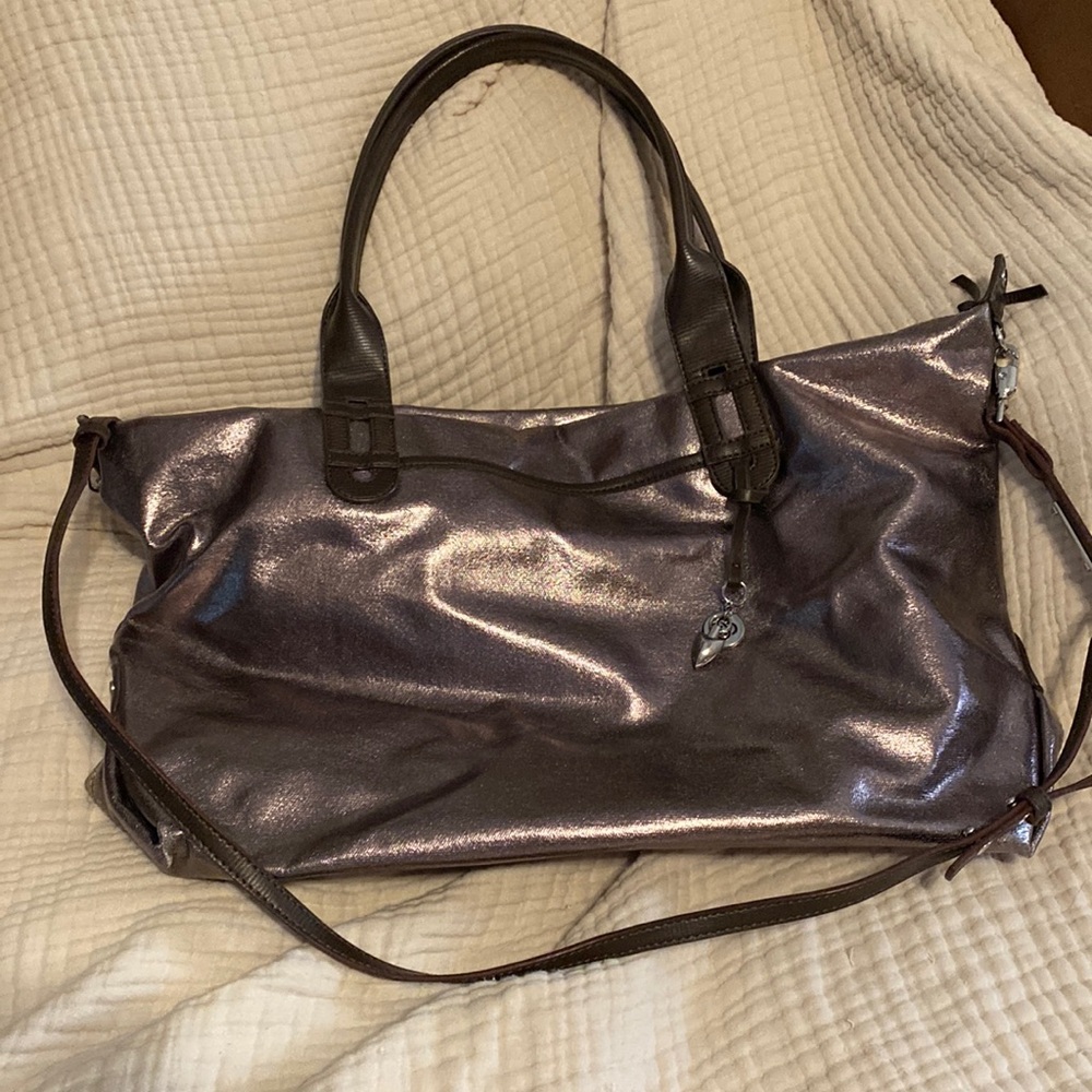 Stella & Dot Brown Metallic Convertible Bag